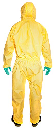 Ansell AlphaTec 2300 PLUS Mono de Trabajo con Capucha, Traje para Químicos, Usos Industriales, Biológicos y Bricolaje, Amarillo, Tamaño XL (1 Unidad)