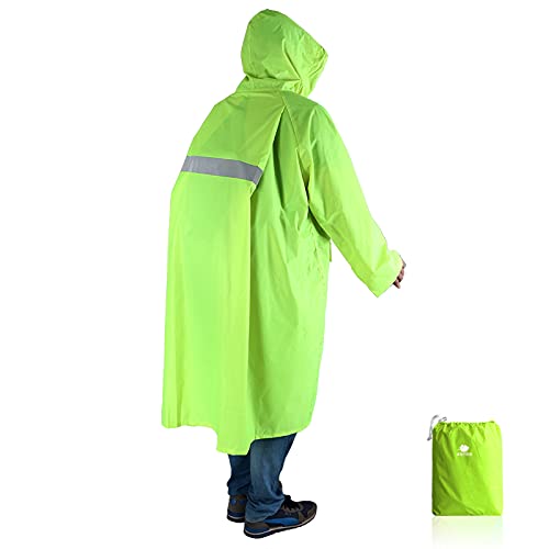 Anyoo Unisex Rain Coat Senderismo Impermeable Empaquetado Impermeable Largo
