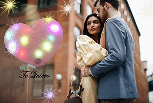 APEX GIFTS - Cojín con Forma de corazón con Luz - Rosa