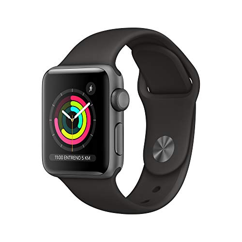 Apple Watch Series 3 (GPS, 38mm) Aluminio en Gris Espacial - Correa Deportiva Negro