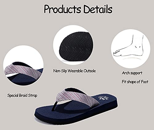 ARRIGO BELLO Chanclas Mujer Flip Flop Glitter Chancletas Verano Suela Gruesa Sandalias Suave Antideslizantes Interior Exterior Playa Sandalias de Piscina Tamañ 36-41 (Azul, numeric_37)