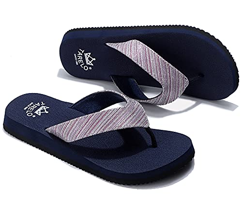 ARRIGO BELLO Chanclas Mujer Flip Flop Glitter Chancletas Verano Suela Gruesa Sandalias Suave Antideslizantes Interior Exterior Playa Sandalias de Piscina Tamañ 36-41 (Azul, numeric_37)