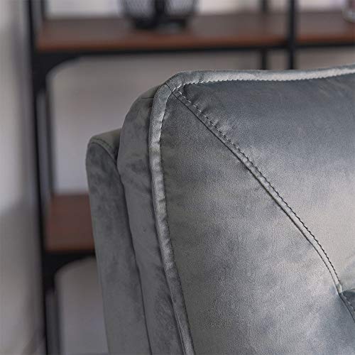 Astan Hogar Sillón Relax con Reclinación Manual, Tapizado en Terciopelo, Modelo Lui AH-AR30800GR, Gris,