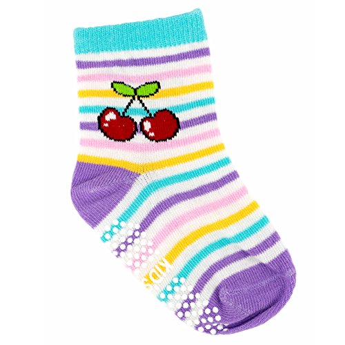 Ateid Bebés Niños Calcetines Antideslizantes de Algodón 1-3 Años Paquete de 12 Pares