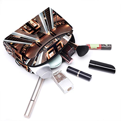 ATOMO Bolsa de maquillaje, bolsa de viaje de moda cosmética grande bolsa de aseo organizador de maquillaje para mujeres, escalera mecánica imagen