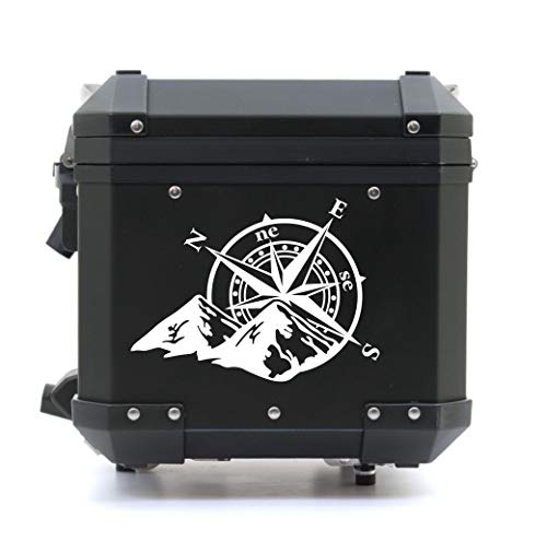 Autodomy Pegatinas Brújula Rosa de los Vientos Trail Off Road Todoterreno 4x4 Sport para Coche o Moto (Blanco, 27 x 20 Cm)