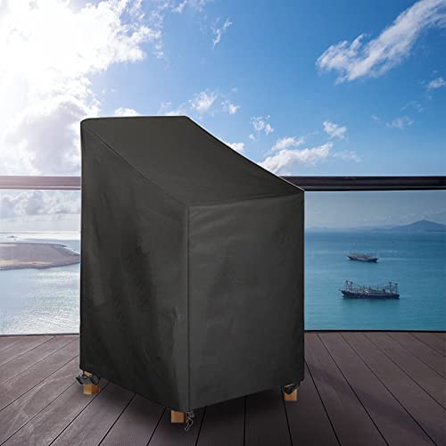 AWNIC Funda para Sillas Apilables Funda Sillas Apiladas Jardín Impermeable Oxford Resistente 65X75X120cm