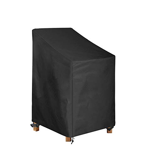 AWNIC Funda para Sillas Apilables Funda Sillas Apiladas Jardín Impermeable Oxford Resistente 65X75X120cm