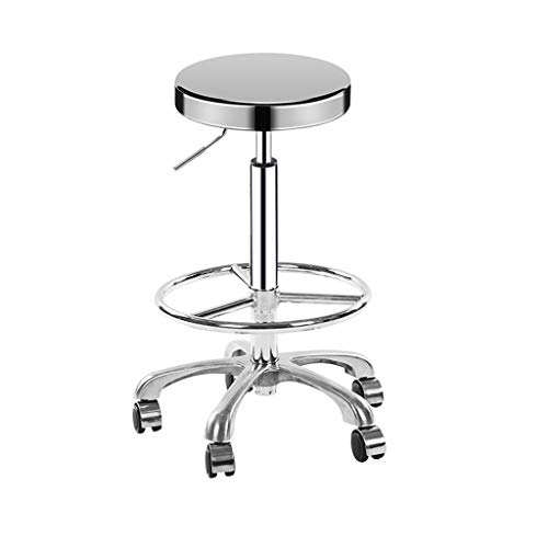 AYQ- Espesar taburete de oficina Silla elevadora de acero inoxidable Banco giratorio Trabajo de laboratorio Taburete redondo Silla de peluquería Silla de belleza 3 estilos silla de recepcion