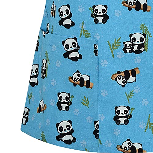 B-well Bambina - Casaca de mujer de manga corta con cuello de pico y estampado, Pandas., S