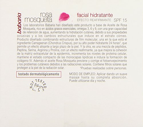 Babaria Rosa Mosqueta Crema Facial Hidratante con SPF 15 - 50 ml