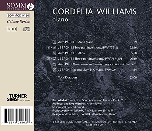 Bach/Part: Cordelia Williams [Cordelia Williams] [Somm Recordings: SOMMCD 0186]