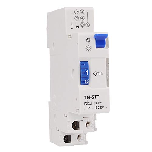 Ballylelly para TM-ST7 220V 7 Minutos Temporizador mecánico 18mm Módulo único Temporizador de Escalera en Carril DIN Instrumentos de Interruptor de Tiempo