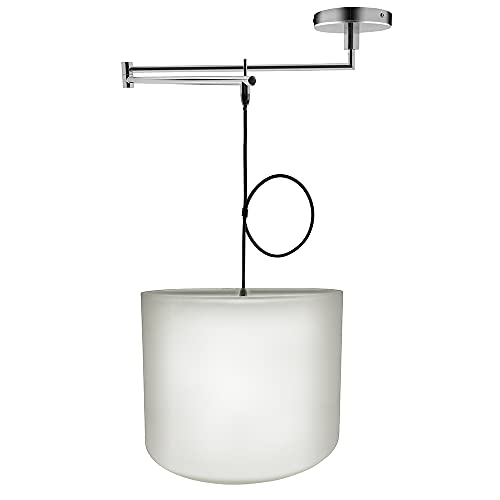 BarcelonaLED Lámpara Colgante Elegante Articulada de Techo 60W, con brazo articulado ajustable y pantalla de tela con portalámparas para bombilla LED E27. 2 Años de Garantía - L3013-C