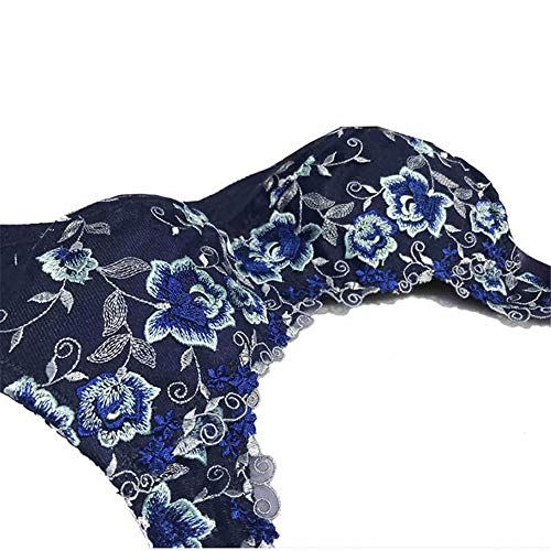 BaronHong Sujetador Bralette Senos Falsos Mastectomía de travestis de Senos de Silicona; Bordado Deco (Azul, 95B)