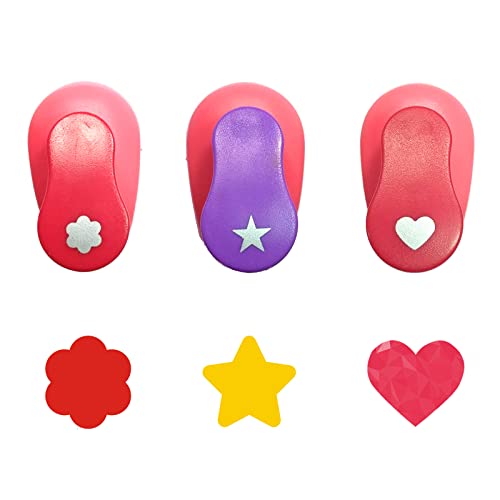 Basetousual Juego de Perforadoras de Papel, 3 piezas Mini Troqueladora Papel, Perforadoras Scrapbooking, para Hacer Tarjetas de Papel de álbum de Recortes(10mm)