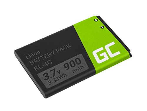 Batería de repuesto interna Green Cell BL-4C compatible con Nokia 1661 X2 6230 6300 | Li-Ion | 900 mAh 3.7 V | Batería de reemplazo para teléfono móvil del smartphone | Recargable