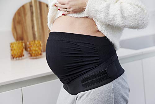 bbhugme® - Cinturón de apoyo y banda posparto para aliviar la espalda, pélvica, dolor de cadera, SPD y PGP (negro - FBA)