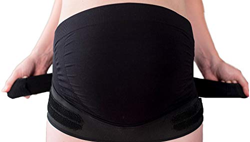 bbhugme® - Cinturón de apoyo y banda posparto para aliviar la espalda, pélvica, dolor de cadera, SPD y PGP (negro - FBA)