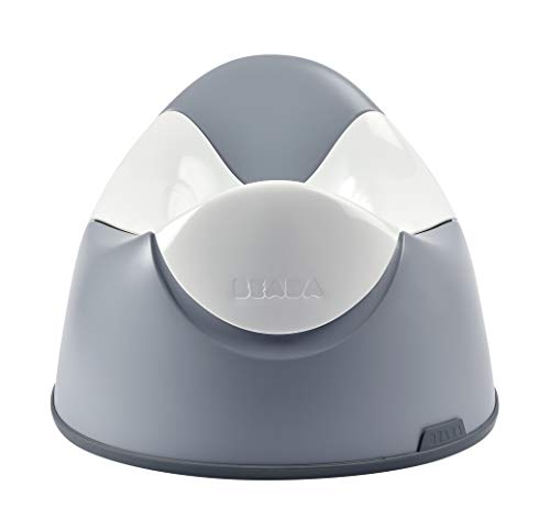 BÉABA Orinal de Aprendizaje Bebé, WC Ergonómico para Niños, Antideslizante, Higiénico, Fácil de limpiar, Asas de agarre en la taza, Fabricado en Francia, Gris