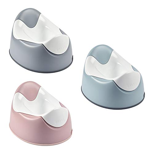 BÉABA Orinal de Aprendizaje Bebé, WC Ergonómico para Niños, Antideslizante, Higiénico, Fácil de limpiar, Asas de agarre en la taza, Fabricado en Francia, Gris