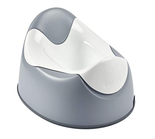 BÉABA Orinal de Aprendizaje Bebé, WC Ergonómico para Niños, Antideslizante, Higiénico, Fácil de limpiar, Asas de agarre en la taza, Fabricado en Francia, Gris