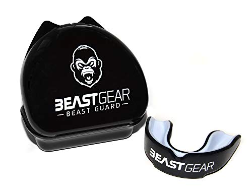 ﻿﻿Beast Gear Protector Bucal Boxeo, Rugby, Futbol Americano, Hockey, MMA y Karate - Accesorios Profesionales para Protección de la Boca y los Dientes