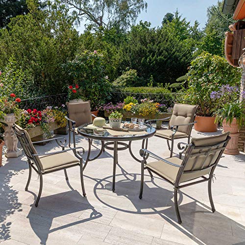 Beautissu Set de 6 Cojines sillas Jardin Loft NL - tumbonas mecedoras de balcón o Asiento Exterior con Respaldo bajo - 100x50x6 cm - Placas compactas de gomaespuma - Natural