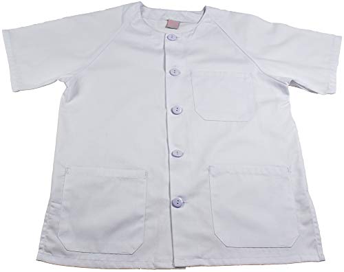 BeBright Uniformes Sanitarios Mujer y Hombre, Pijama Sanitario Blanco, Revisar Cuadro de Medidas (L)