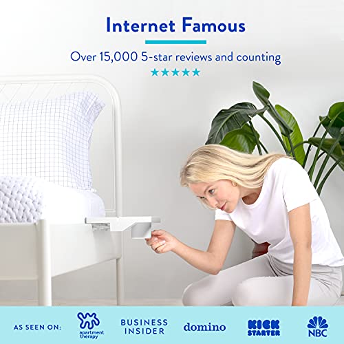 BedShelfie Essential The Original - Estantería para mesita de noche y litera, como se ve en Business Insider como esencial para dormitorio universitario, plástico duro en color blanco