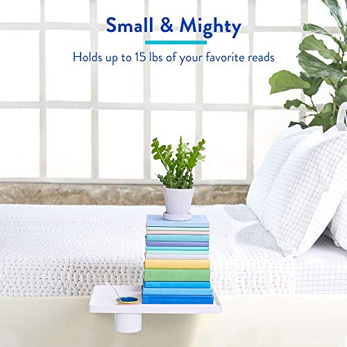 BedShelfie Essential The Original - Estantería para mesita de noche y litera, como se ve en Business Insider como esencial para dormitorio universitario, plástico duro en color blanco