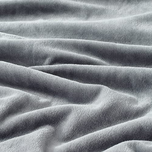 Bedsure Sabanas Coralina 135 Invierno - Juego Sábanas 135 x 190 Franela 4 Piezas, Sabanas Polar Termica Cama 135, Sabana Bajera Ajustable 135x190 con Encimera, Gris