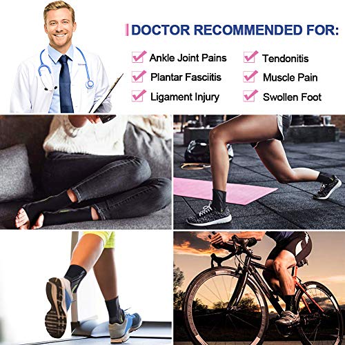 Beister tobilleras de compresión para mujeres y hombres, elástico esguince plantar fascitis calcetines para recuperación de lesiones, dolor en las articulaciones, tendón de Aquiles