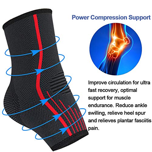 Beister tobilleras de compresión para mujeres y hombres, elástico para esguinces, fascitis plantar, calcetines para recuperación de lesiones, dolor de articulaciones, tendón de Aquiles