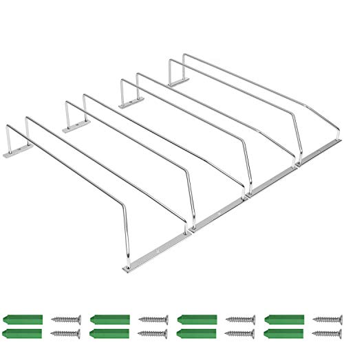 Belle Vous Soporte Copas Colgante Acero Cromado Debajo de Gabinete con Tornillos y Tacos de Pared (Pack de 4) 34 x 11 cm - Colgador Copas con Tallo – Almacenamiento para Bar y Cocina