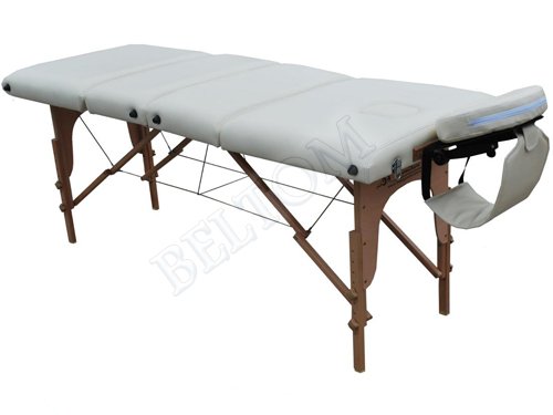 BELTOM Camilla de Masaje 4 Zonas Plegable Mesa Cama Banco portatil Belleza MASAJISTA - Crema