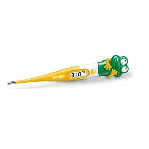 Beurer 950.05 - Termómetro corporal digital, con figura de rana, medición ultrarrápida, sensor flexible, pantalla LCD extra grande, sin mercurio ni vidrio, color amarillo