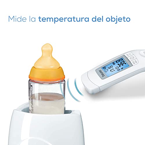 Beurer FT 90 Termómetro clínico, digital por infrarrojos sin contacto, para una fácil medición en la frente para adultos, niños y bebés, pantalla digital, con batería