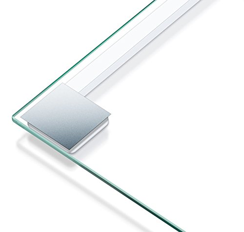 Beurer GS 14 - Báscula de baño de vidrio, vidrio de seguridad, apagado automático, puesta en marcha con sensor vibración, 150 kg / 100 gr, color transparente/ Blanco/ Plateado