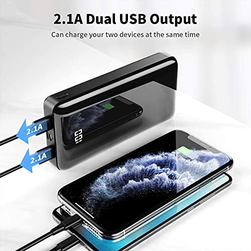 Bextoo Power Bank 30000mAh Cargador Portátil de Gran Capacidad, Batería Externa con 2 Puertos de Entrada y Salida USB Paquete de Batería de Carga Rápida USB-C para Smartphone Samsung Huawei y más