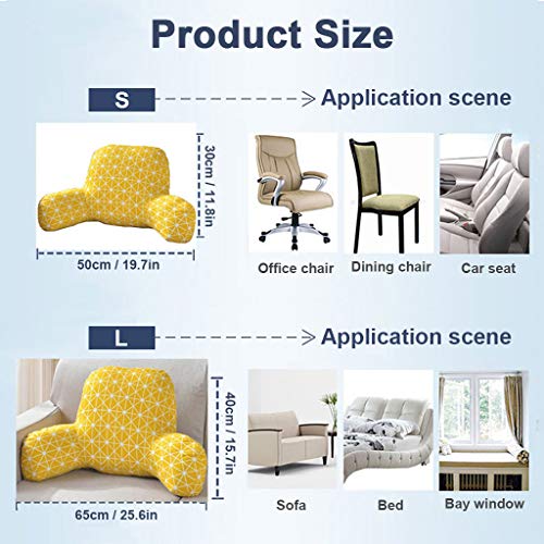 Beylore Almohada Lectura Almohada para Leer en la Cama Adultos y niños Cojin de Lectura Viscoelastica con Reposabrazos Ergonomica apoyar la Espalda Mientras,Gris,S