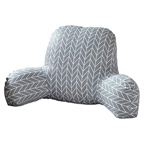 Beylore Almohada Lectura Almohada para Leer en la Cama Adultos y niños Cojin de Lectura Viscoelastica con Reposabrazos Ergonomica apoyar la Espalda Mientras,Gris,S
