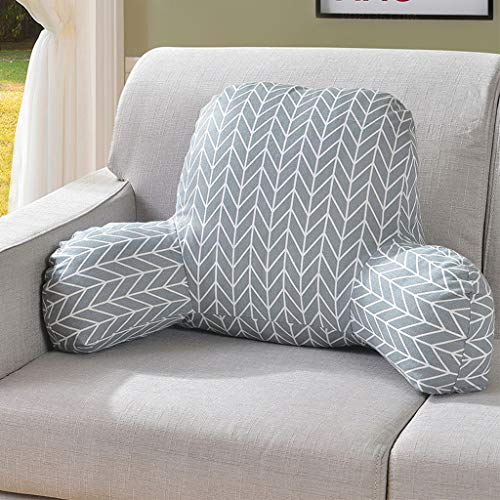 Beylore Almohada Lectura Almohada para Leer en la Cama Adultos y niños Cojin de Lectura Viscoelastica con Reposabrazos Ergonomica apoyar la Espalda Mientras,Gris,S