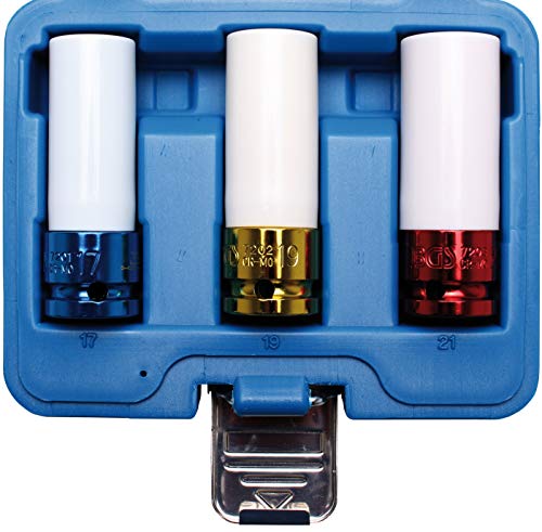 BGS 7200 | Juego de vasos de impacto con protector de plástico | entrada 12,5 mm (1/2") | 17 / 19 / 21 mm | 3 piezas