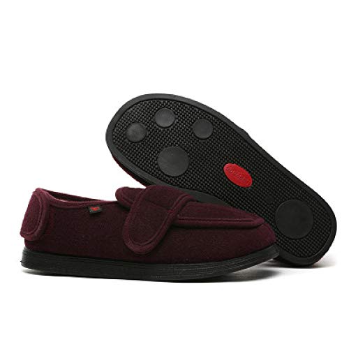 B/H Zapatillas diabéticas Ajustables ortopédicas para Mujer,Zapatos para pies de Gran tamaño para Pacientes con pies hinchados, Zapatos para pie diabético-39_B Rojo,Sandalias para Hombre diabéticos