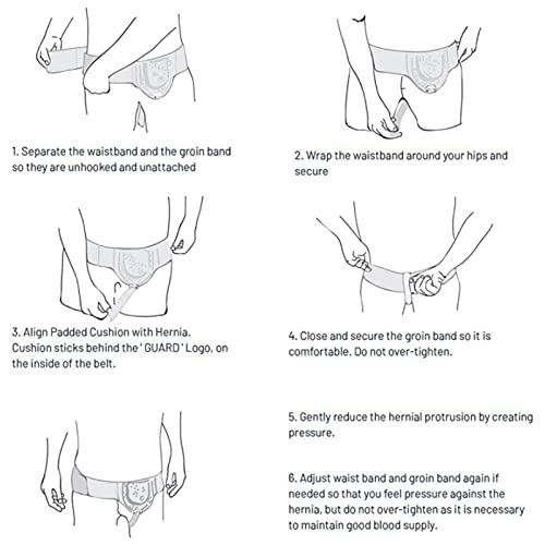 Bias&Belief Cinturón de Soporte De La Hernia Inguinal Ajustable para La Hernia Inguinal Individual O Deportes Cómodo para Las Roturas Inguinales de Los Hombres de La Correa de Soporte Truss Black