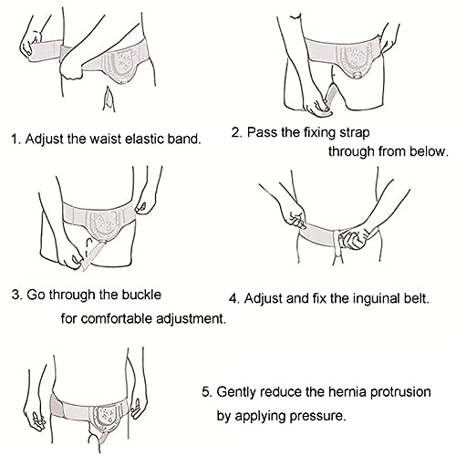 Bias&Belief Cinturón para Hernias Inguinales para Hombres Ajustable Hernia Guard Lado Izquierdo O Derecho Postcirugía Braguero de Soporte para Hernias Inguinales,2Pcs White