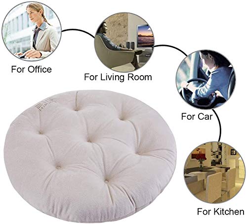 Big Hippo Cojín para silla con lazos, redondo, cojín para silla, cojín suave para asiento de coche, silla de oficina, comedor, bancos y todas las sillas (1 unidad)