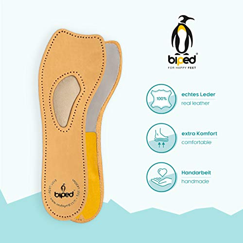 biped almohadillas confort de cuero 4/5. plantillas ortopédicas para zapatos de tacón, bailarinas y sandalias de tacón z2226(38)