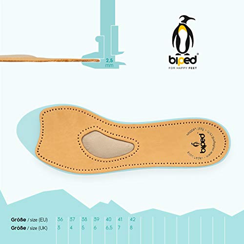 biped almohadillas confort de cuero 4/5. plantillas ortopédicas para zapatos de tacón, bailarinas y sandalias de tacón z2226(38)